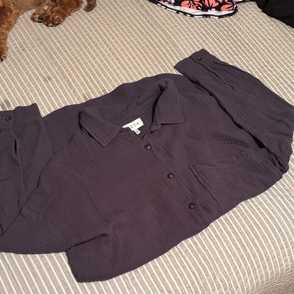 Women's Button Down Shirt in Dark Gray - Picture 1 of 1